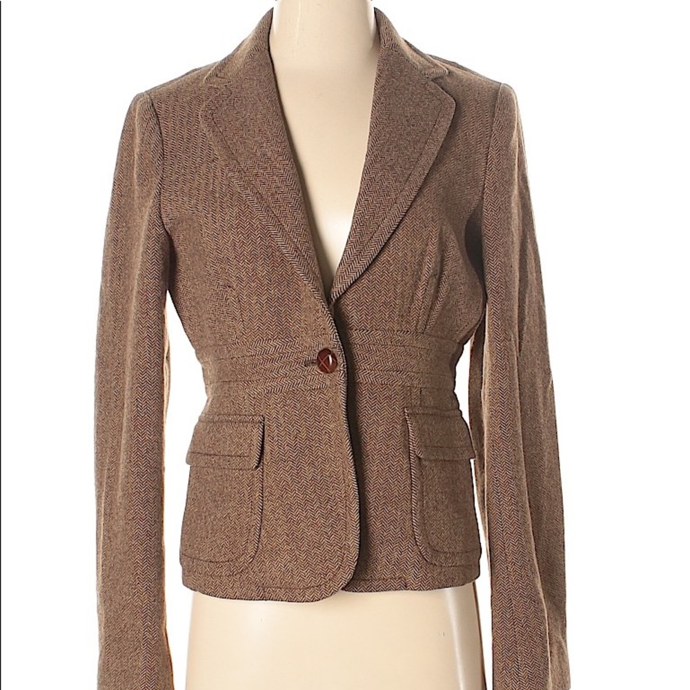 Women’s J Crew wool blazer Size 6, Brown Tweed